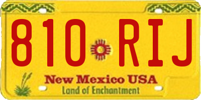 NM license plate 810RIJ