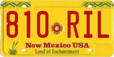 NM license plate 810RIL