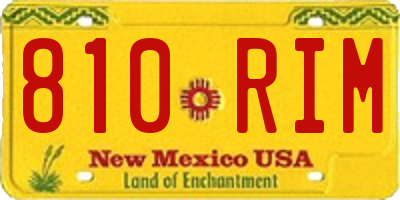 NM license plate 810RIM