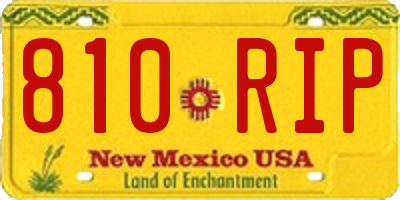 NM license plate 810RIP