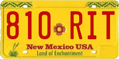 NM license plate 810RIT