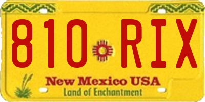 NM license plate 810RIX