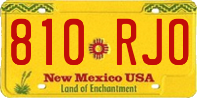 NM license plate 810RJO