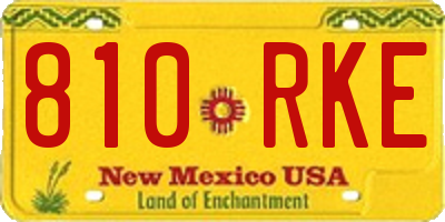 NM license plate 810RKE
