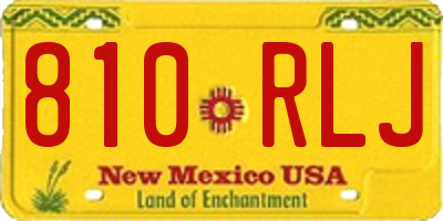 NM license plate 810RLJ