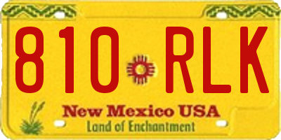 NM license plate 810RLK