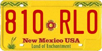 NM license plate 810RLO