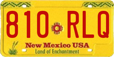 NM license plate 810RLQ