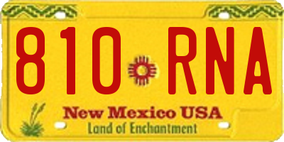 NM license plate 810RNA