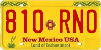 NM license plate 810RNO