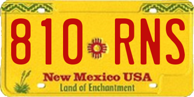 NM license plate 810RNS