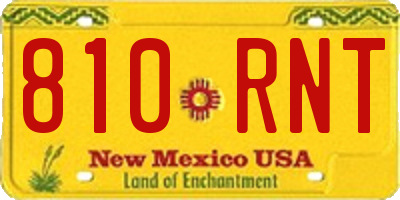 NM license plate 810RNT