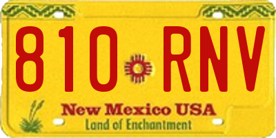NM license plate 810RNV