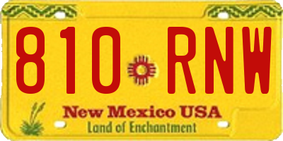 NM license plate 810RNW