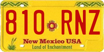 NM license plate 810RNZ