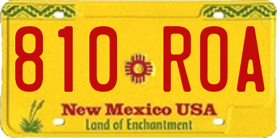 NM license plate 810ROA