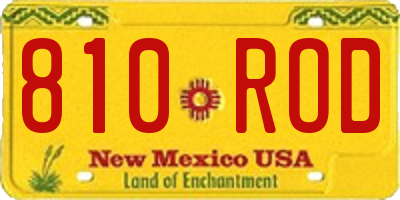 NM license plate 810ROD