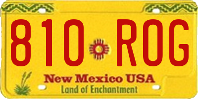 NM license plate 810ROG
