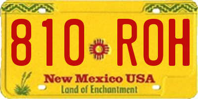 NM license plate 810ROH