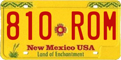 NM license plate 810ROM
