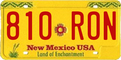 NM license plate 810RON
