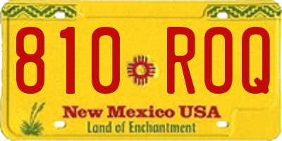 NM license plate 810ROQ
