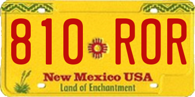 NM license plate 810ROR