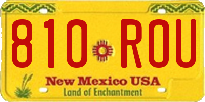 NM license plate 810ROU