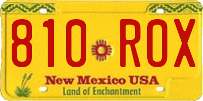 NM license plate 810ROX