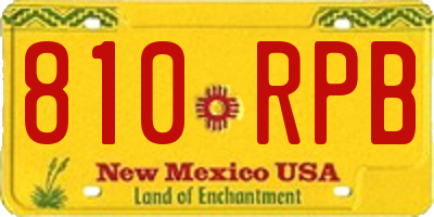 NM license plate 810RPB