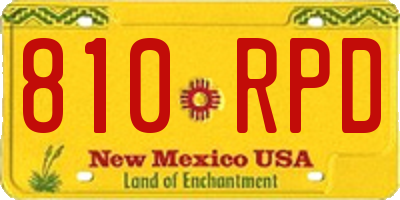 NM license plate 810RPD