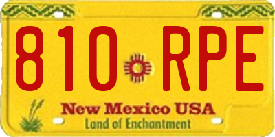 NM license plate 810RPE
