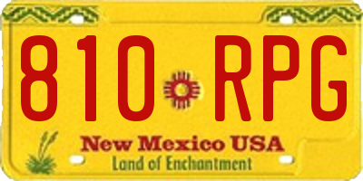 NM license plate 810RPG