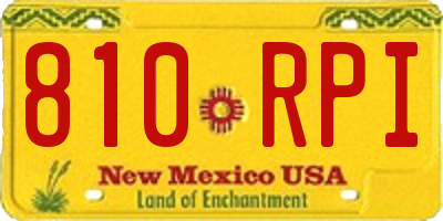 NM license plate 810RPI