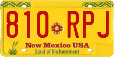 NM license plate 810RPJ