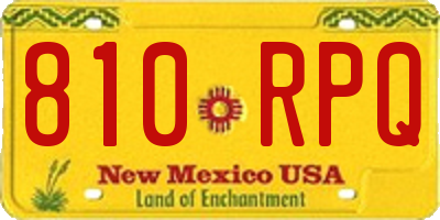 NM license plate 810RPQ
