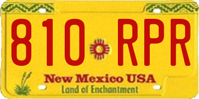 NM license plate 810RPR