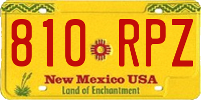 NM license plate 810RPZ