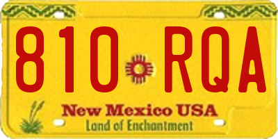 NM license plate 810RQA