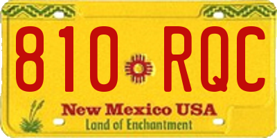 NM license plate 810RQC