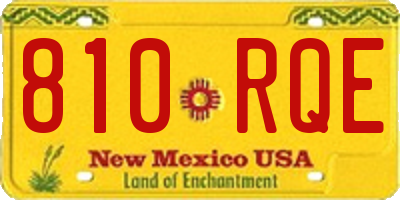 NM license plate 810RQE