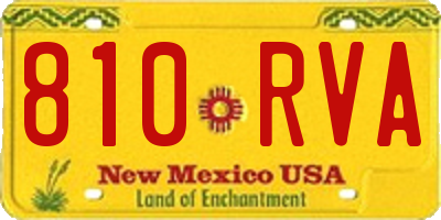 NM license plate 810RVA