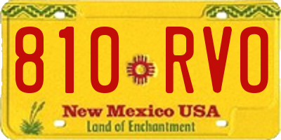 NM license plate 810RVO