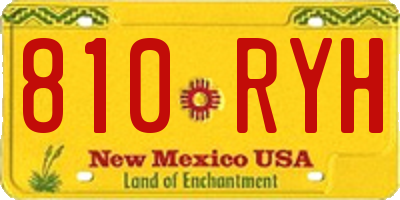 NM license plate 810RYH