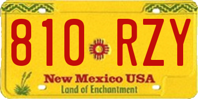 NM license plate 810RZY