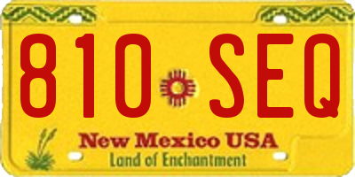 NM license plate 810SEQ
