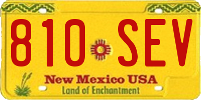 NM license plate 810SEV