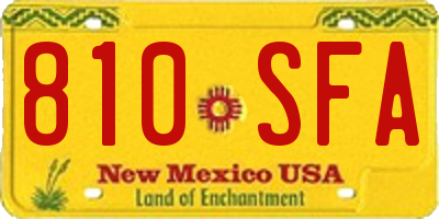 NM license plate 810SFA