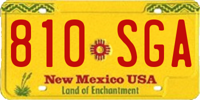 NM license plate 810SGA