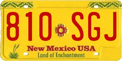 NM license plate 810SGJ